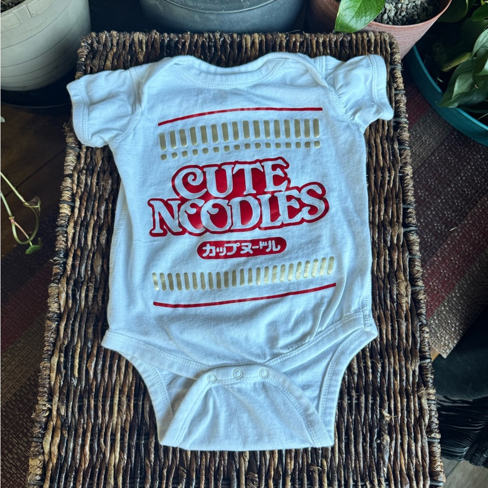 BABY Ramen Noodles Asian Cuisine Sushi Bodysuit Boy Girl Infant One Piece 12M
